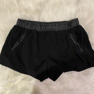 Forever 21 leather trim silky shorts XS black